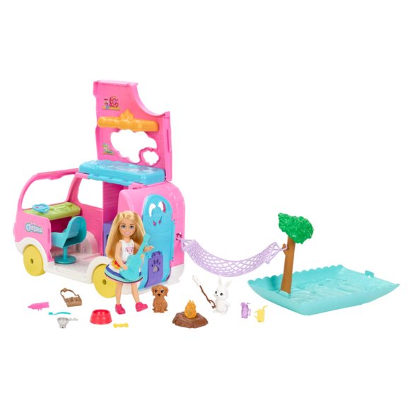 Vehículo Barbie Chelsea Camper Vehículo de Aventura con Accesorios 3+