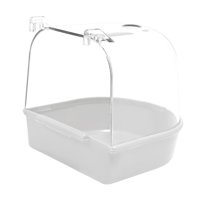 Ioensy - Caja De Baño Para Pájaros, Bañera Reutilizable Para Loros Enjaulados, Para Periquito, Periquito, Canario, Color Blanco