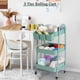 thumbnail image 5 of Rolling Cart danpinera de almacenamiento de metal de 3 niveles, verde, con ruedas, 5 of 9
