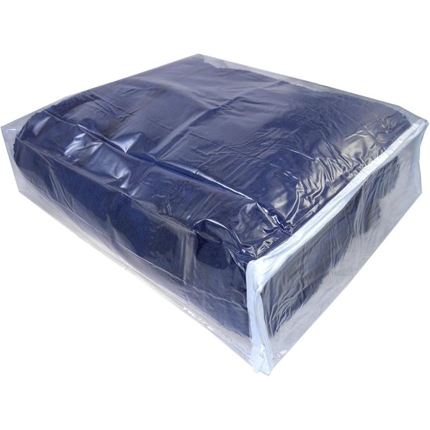 Bolsa de almacenamiento de vinilo transparente con cierre para mantas de 15 x 18 x 5 cm, juego de 5