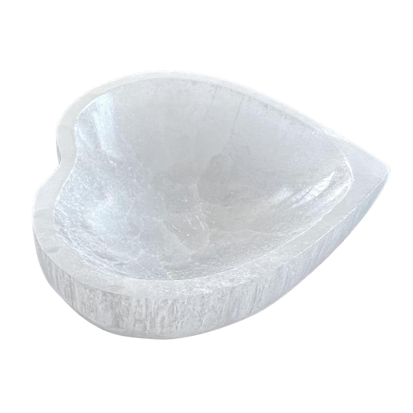 Magideal - Cuenco De Cristal De Selenita, Decoración, Decoración Del Hogar, Artesanía, Adorno, Novedad, Centro De Mesa, Decoración De Mesa, Forma De Corazón, Cue 9 Cm