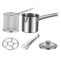 Bothyi - Sartén Universal Cesta De Red Multiusos Portátil Con Tapa Olla Freidora Estilo H