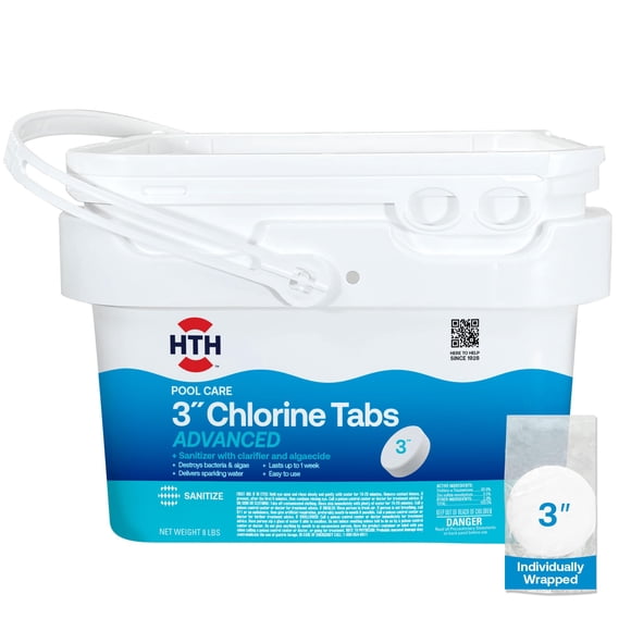 HTH Cuidado de Piscinas 42053W Tabletas de Cloro de 3" 3.6 kg