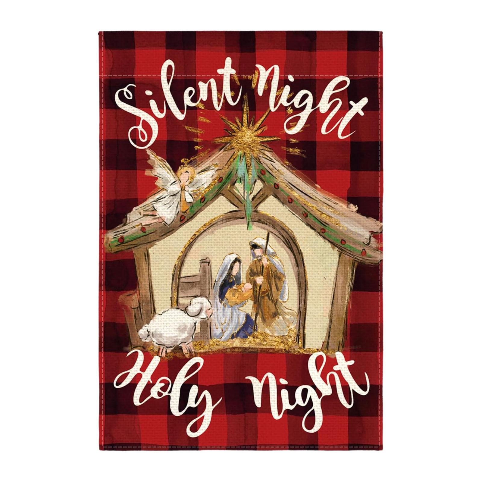 Magideal - Bandera De Jardín Decorativa Navideña, Pancarta De Exhibición De Pared, Accesorios De Decoración Navideña, Bandera De Patio Para Patio Festivo, Al Air