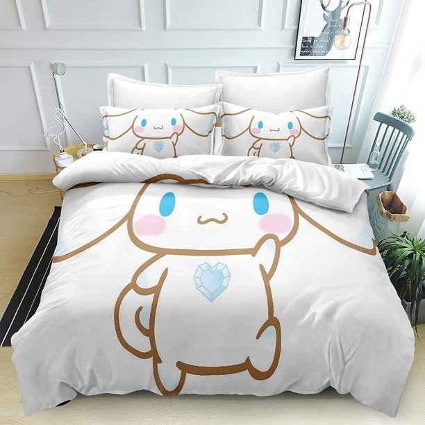 x1208 Bed SheetsDuvet Cover Cinnamoroll Bedding Set Multi-piece Set pcs/ Bed Full Size Needlework Pillowcase Children's Gift 3-Piece Bedding Set (1 Duvet Cover + 2 Pillow Shams) nj1208