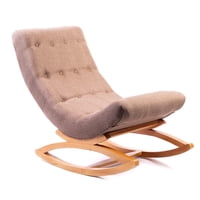 Muebles New - Silla Mecedora Sin Apoya Brazos Beige Lino