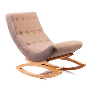 Muebles New - Silla Mecedora Sin Apoya Brazos Beige Lino