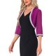 thumbnail image 4 of INSPIRE CHIC Chaqueta de Noche para Mujer con Ribete de Lentejuelas, Manga 3/4, Abierta al Frente, Corta de Chifón, Púrpura M, 4 of 6