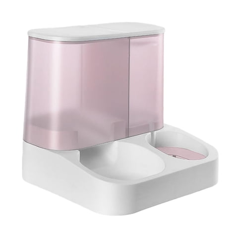Magideal - Comedero Automático, Tazón De Comida Seca Y Suministros De Riego, Fácil De Rellenar, Separación De Ropa Seca Y Húmeda Para Conejos, Gatos De Interior, Rosa