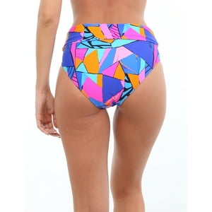 Samia - Bikini Calzón Pin Up Doble Uso Estampado Azul S