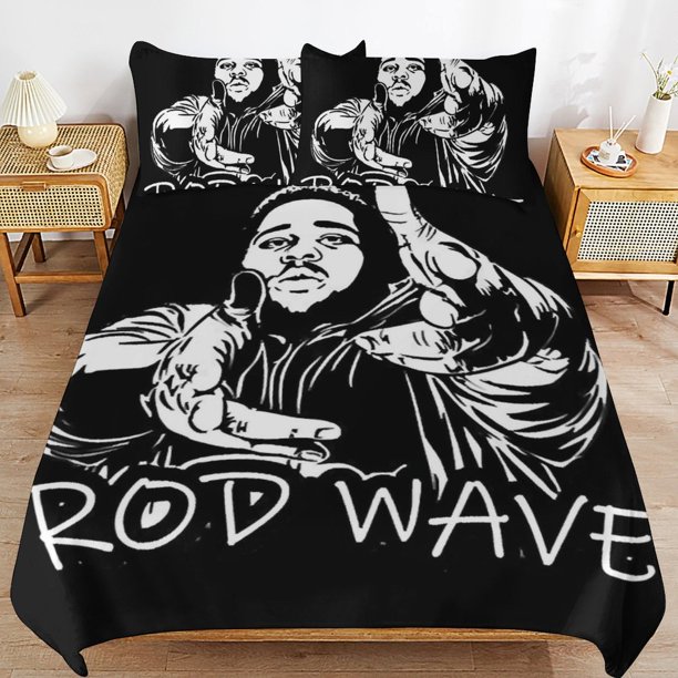 Rod Wave Bedding Set Duvet Cover Comfortable and Lightweight Cartoon Bedding 3 Piece Bed Set