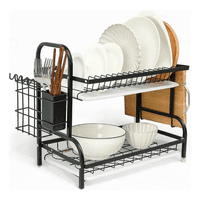 Genérico - Escurridor Loza 2 Niveles Color Negro