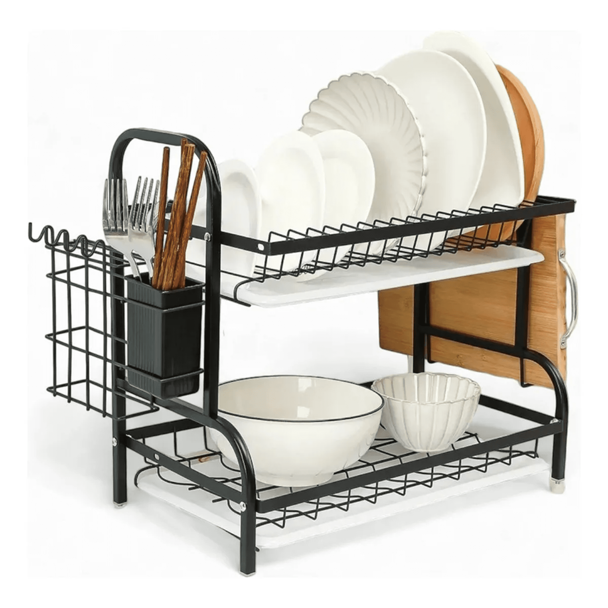 Genérico - Escurridor Loza 2 Niveles Color Negro