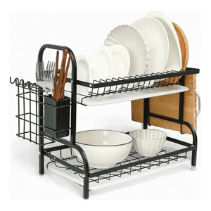 Genérico - Escurridor Loza 2 Niveles Color Negro