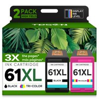 Cartuchos De Tinta Tesen 61Xl De Repuesto Para Hp 61 Xl, Paquete De 2