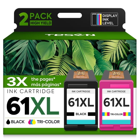 Cartuchos de tinta TESEN 61XL de repuesto para HP 61 XL, paquete de 2