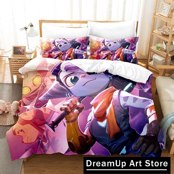 GameRatchet Clank Rift Apart Bedding Set Boys Girls Duvet Cover Pillowcase Bed Adult Bedroom