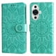thumbnail image 1 of Funda tipo cartera FOXDOCK para Huawei Nova 11 , diseño girasol en relieve, cuero PU, cierre magnético, soporte y tarjetero, 1 of 5