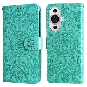 Funda Tipo Cartera Foxdock Para Huawei Nova 11 , Diseño Girasol En Relieve, Cuero Pu, Cierre Magnético, Soporte Y Tarjetero