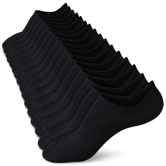 Pantalones cortos No Show Socks Wernies para mujer, negros, de corte bajo, antideslizantes