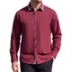 thumbnail image 1 of Camisa de Vestir para Hombre INSPIRE CHIC Manga Larga con Botones y Cuello de Cuadros en Contraste L Burdeos, 1 of 6