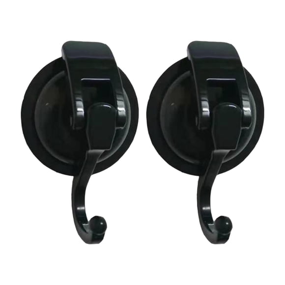 Ganchos De Ventosa De 2 Piezas Fáciles De Instalar Sin Taladrar Para Toalla De Baño Negro