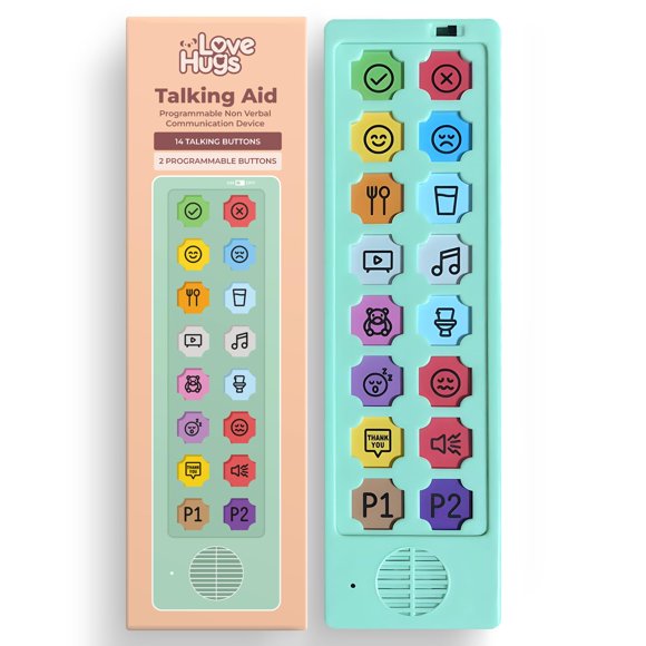 Dispositivo AAC LoveHugs para autismo y logopedia con 14 botones