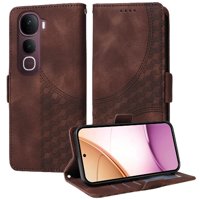 Carcasa Foxdock Vivo V40E 5G De Cuero Pu, Diseño Acolchado Clásico, Protección Contra Caídas Y Rayones