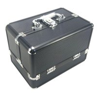 Ioensy - Estuche De Maquillaje De Aluminio, Caja De Herramientas Cosmética Impermeable Para Mujeres Y Niñas, Herramienta De Maquillaje Negro