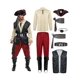 thumbnail image 1 of Set de disfraz de pirata para hombre Spooktacular Creations, tamaño mediano, color beige, 1 of 8