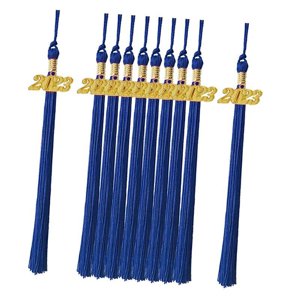 Magideal - 10 Borlas De Graduación Con 2023 Aureate Charm 15 ""Graduación Sombrero Borla Decoraciones Recuerdo Para 2023 Ceremonias De Graduación Suministros Para Azul