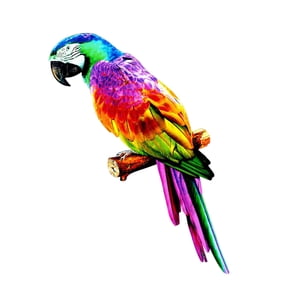 Magideal - Figuras De Loros Artificiales De Colores, Miniatura Colgante, Modelo De Pájaro, Escultura Animal, Accesorios De Fotografía Para Jardín, Césped, Decora Estilo A