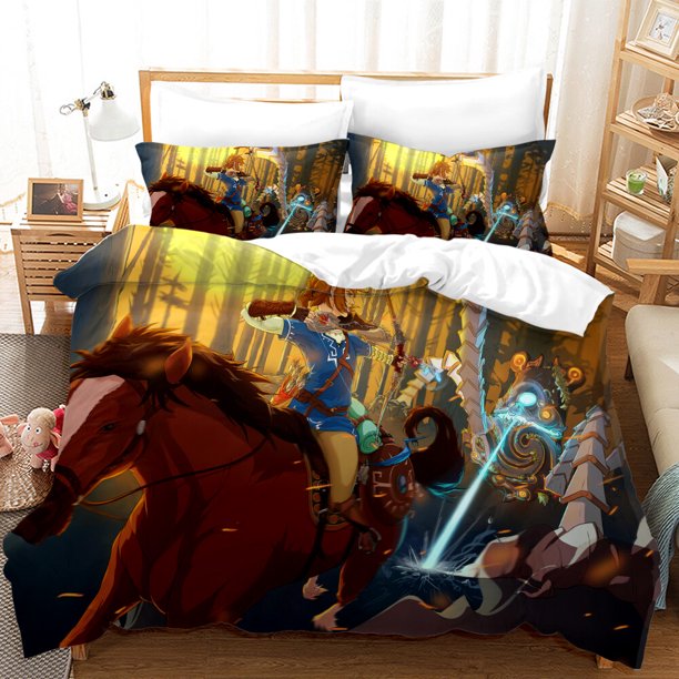 The Legend of Zelda Bedding Set Duvet Cover Soft Quilt Cover Pillowcases3-Piece Bedding Set (1 Duvet Cover + 2 Pillow Shams)