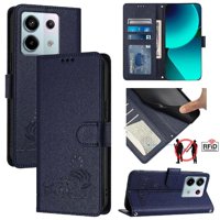 Funda Tipo Cartera Foxdock Para Xiaomi Poco X6 5G Con Soporte, Ranuras, Rfid, Diseño De Gato
