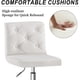 thumbnail image 3 of Silla de tocador VECELO de piel sintética con respaldo medio sin brazos, color blanco, 3 of 7