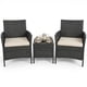 thumbnail image 1 of Juego De Muebles De Patio De 3 Piezas De Ratán Sofá Negro, 1 of 8