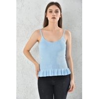 Home Fashion - Body Mujer Azul Con Vuelo Sin Mangas Talla S