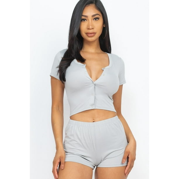 Conjunto de Camiseta sin Mangas y Shorts Gris S