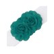 thumbnail image 2 of Cinturón Elástico de Cintura Ancha con Doble Flor de Rosa de Chifón Grande para Mujer INSPIRE CHIC Elegante para Vestido 26.8x2.4 pulgadas Verde Azulado Profundo, 2 of 6