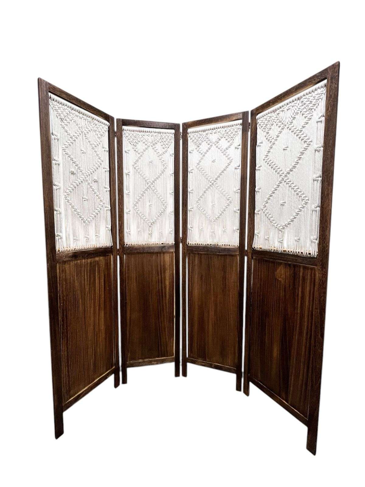 Oem - Biombo De Madera Resistente 4 Paneles Diseño Hoja 40X170Cm