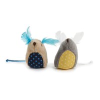 Hierba Gatera De Felpa Smartykat Mouse Mates De Cat Toys, 2 Unidades, Marrón Y Gris