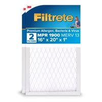 Filtro De Aire Filtrete Ac Furnace 16X20X1 Merv 13 Mpr 1900, Paquete De 2