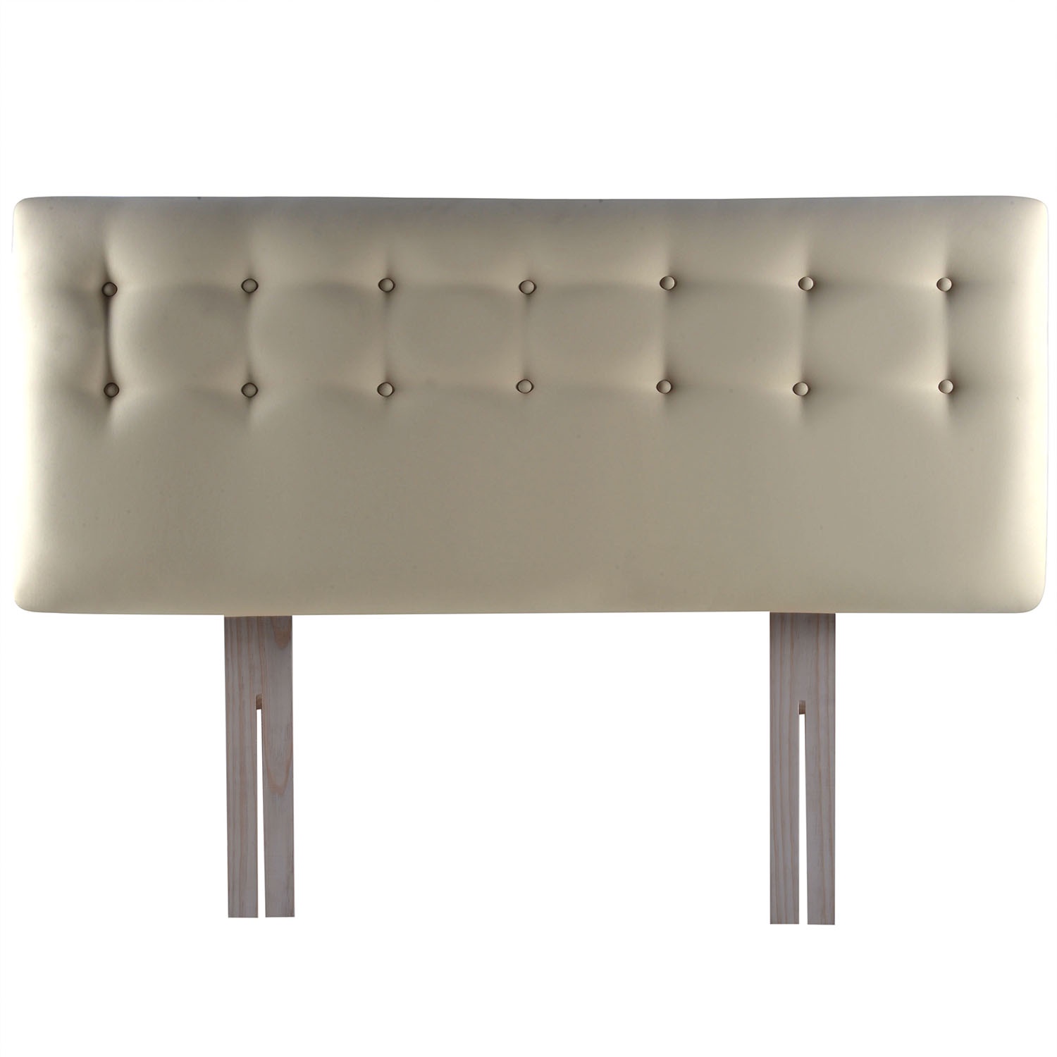 Bodevir - Respaldo Botone Pu 1,5 Plaza Beige