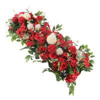Magideal - De Flores Artificiales Para Boda, Decoración De Fondo Colgante, Arreglo Floral, Planta De Exhibición Para Recepción, Ventana De , Rojo