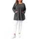 thumbnail image 4 of Agnes Orinda Blusa de Túnica para Mujer Talla Grande para Escuela o Universidad Cuello Redondo Manga Larga Plisada Henley con Botones Decorativos y Bolsillos 1X Gris Oscuro, 4 of 8