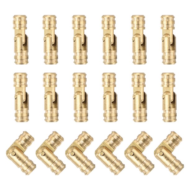 Uxcell 18pack Bisagra de Barril Invisible de Latón, Bisagras Ocultas de 17x5mm, Bisagras de Barril Ocultas Cilíndricas de Soporte Plegable