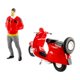 thumbnail image 1 of Figuras 1/64 Hermano Barbudo Moto Dioramas Miniaturas Rojo, 1 of 5