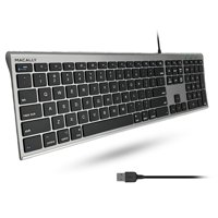 Teclado Macally Ultradelgado Usb Con Cable Para Mac Y Windows