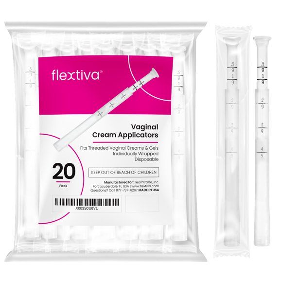 Aplicadores de crema vaginal de plástico desechables, paquete de 20