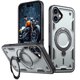thumbnail image 1 of For Apple iPhone 16 Funda con Soporte de Anillo en O Magnético Invisible, a Prueba de Golpes, Gris, para iPhone 16, 1 of 6